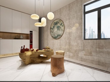 中海·河山郡(建设中)现代简约书房效果图