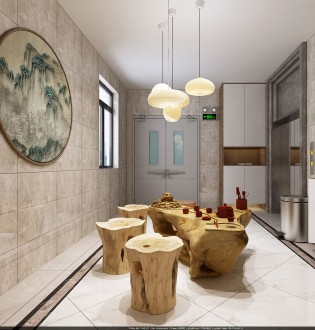 中海·河山郡(建设中)现代简约书房效果图