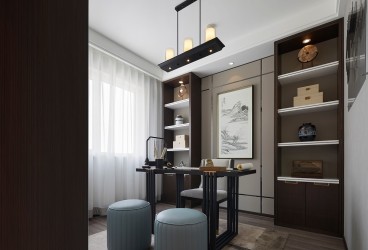 新晋世家新中式书房效果图