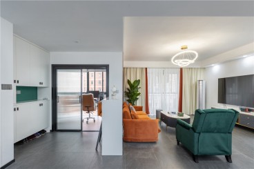 147㎡混搭风，色彩丰富的高颜值之家时尚混搭书房效果图